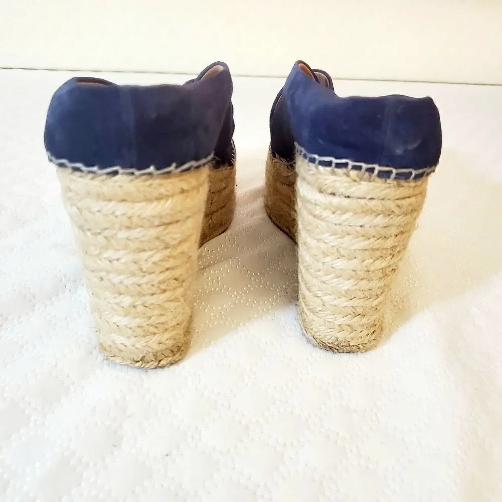 Sigerson Morrison Navy Wedges Sandals  Size 8